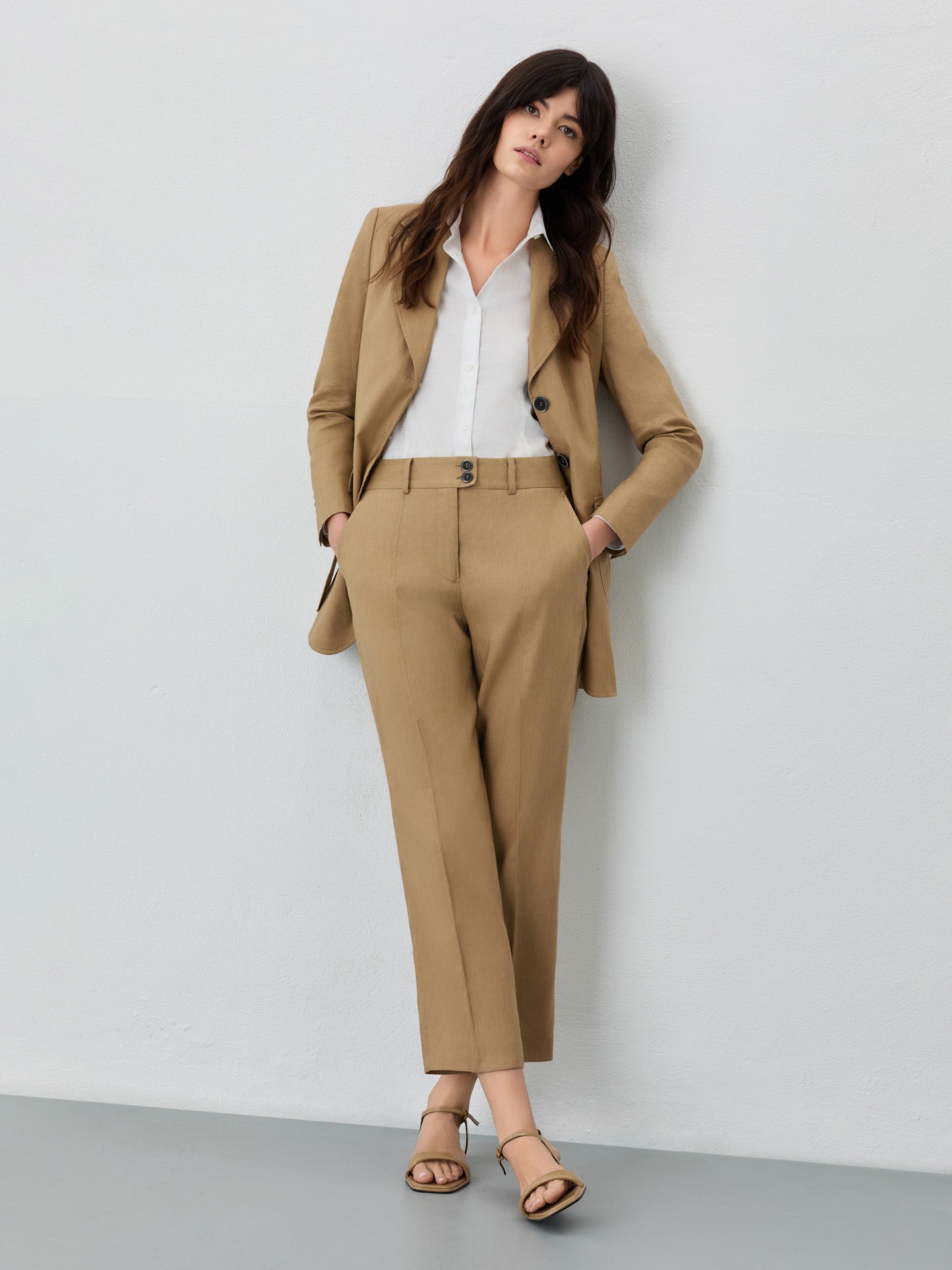 Regular Fit Suit Trousers In Viscose Linen Blend – Sacoor Brothers