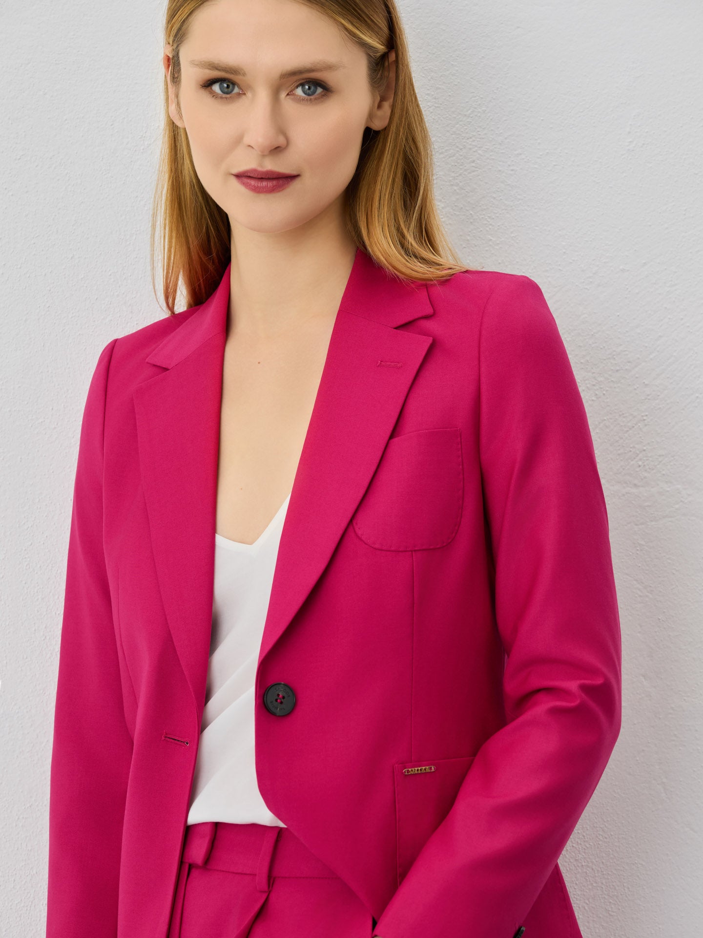 Red Pink Suit Blazer Long Sleeve Blazer Jumpsuit Suit Hot Pink